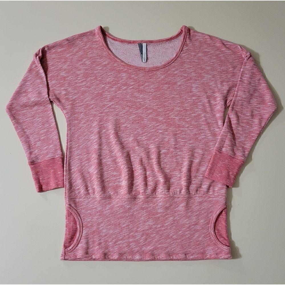 Ideology for Macy's Women's Pink Roundneck French Terry Pullover Sweatshirt Top